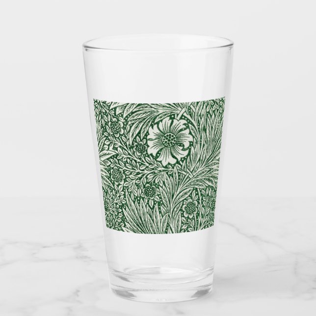 Verre william morris marigold fleurs vertes (Devant)