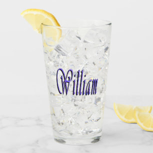 Verre William Nom En Bleu Brillance,