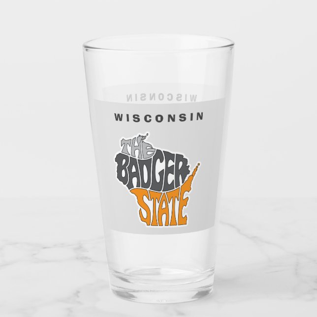 Verre Wisconsin State Pseudo Word Art (Devant)