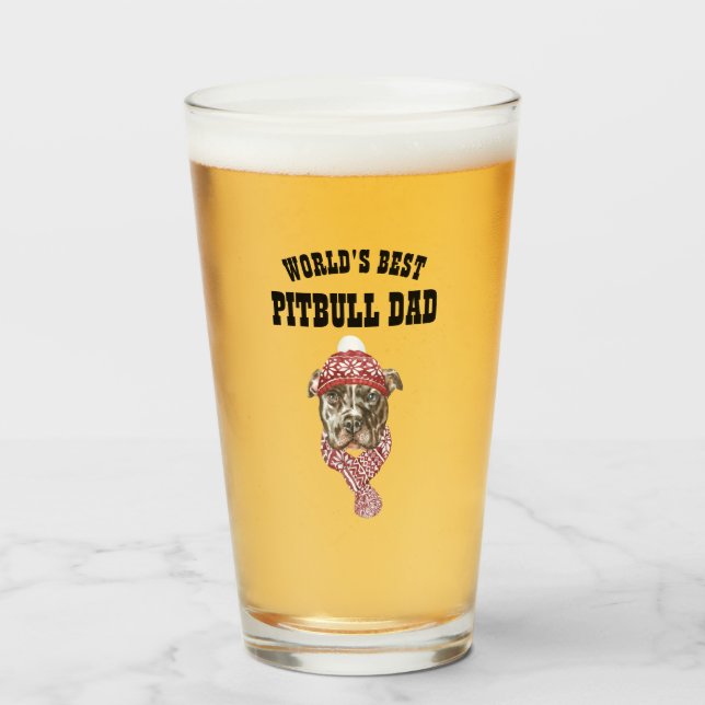 Verre World Best PITBULL DAD Mug - Fun Chien Père Cadeau (Devant (rempli))