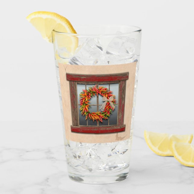 Verre Wreath du sud-ouest du Chili sur une fenêtre en bo (Devant glace)