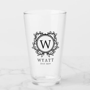 Verre Wreath Monogramme Meilleur homme