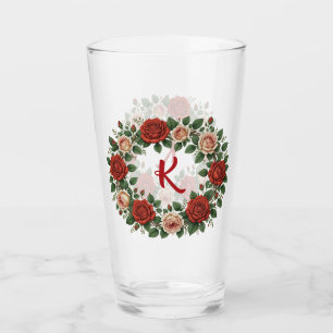 Verre Wreath Rose rouge et blanc