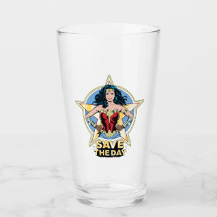Verre WW84 Save the Day Wonder Woman Retro Comic Art