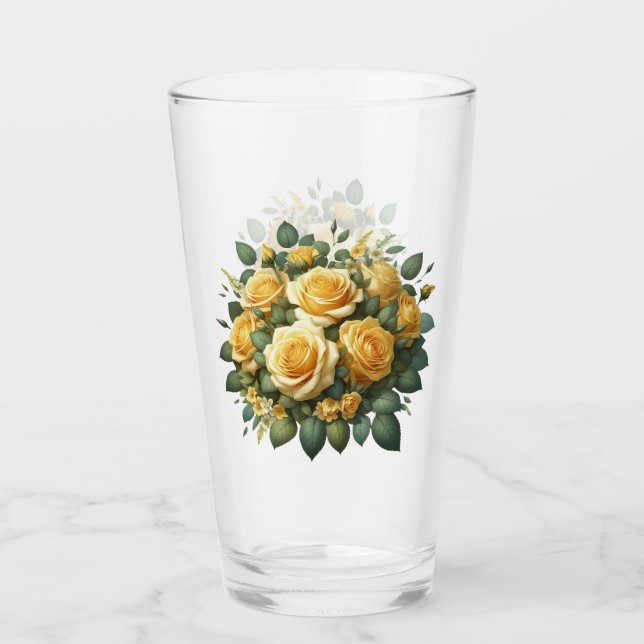 Verre Yellow Roses Drinkware Tumbler (Devant)