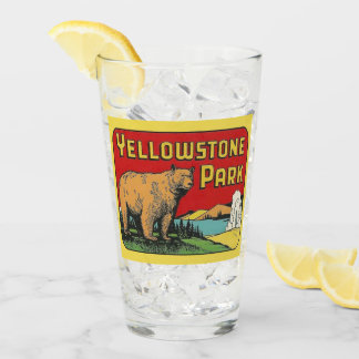 Verre Yellowstone Park Vintage voyage Pint Glass