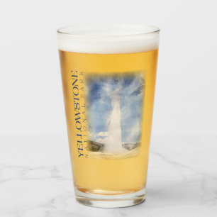 Verre Yellowstone Pint Glass, Vieux Paruline Fidèle