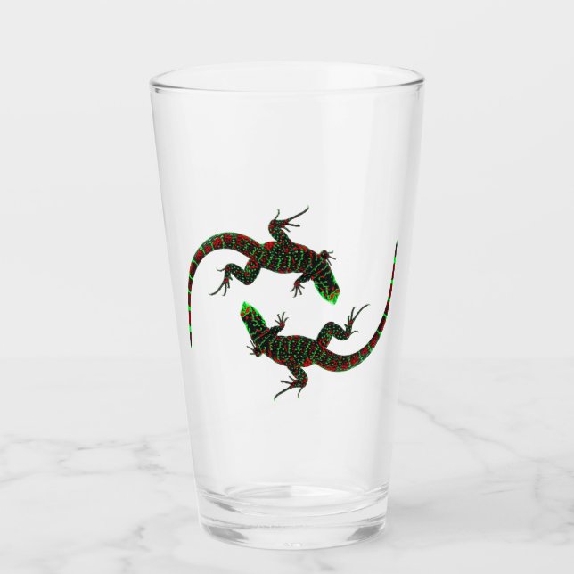 Verre Yin Yang Lizards (Devant)