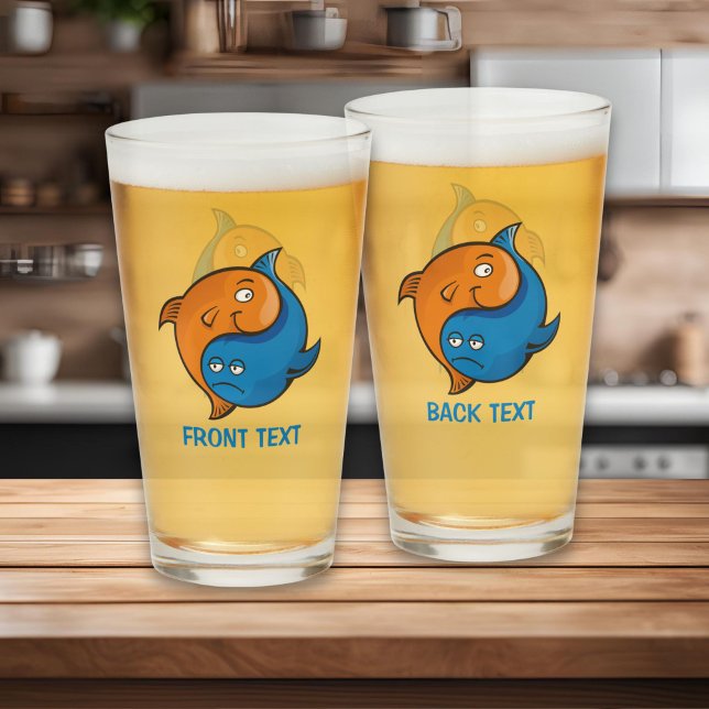 Verre Yin Yang Poisson Dessin Animé (Créateur téléchargé)