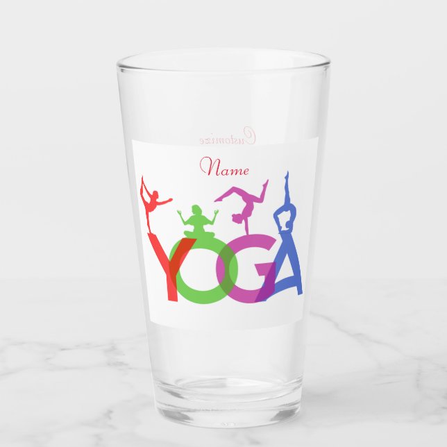 Verre Yoga Poses Silhouettes Thunder_Cove (Devant)