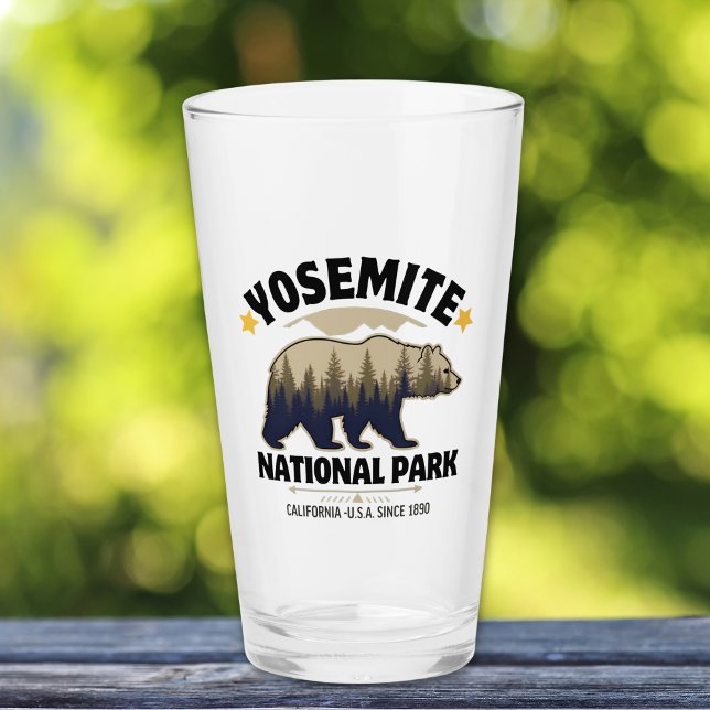Verre Yosemite National Park Bear Forest Beer Glass (Créateur téléchargé)