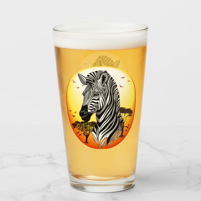 Verre Zebra African Savanna Wild Animal (Devant (rempli))