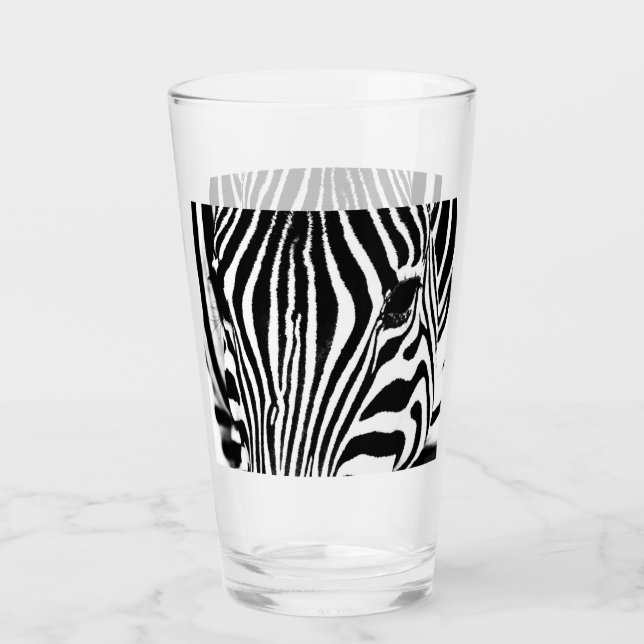 Verre Zebra portrait noir et blanc (Devant)