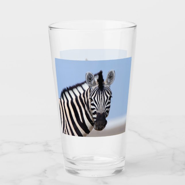 Verre Zebra vous regarde avec la photo bleu ciel (Devant)