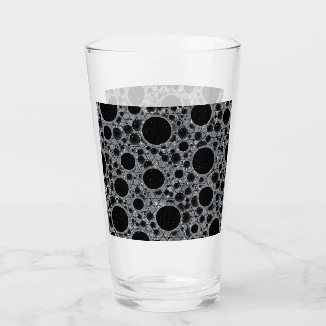 Verre Zones de bulles spatiales - Argent Parties scintil (Devant)