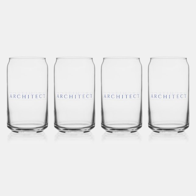 Verres à boire ARCHITECT 16 oz (4) / Bleu marine (Recto)