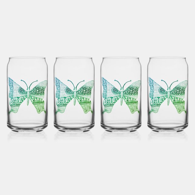 Verres à papillon vert mou Zen (Dos)