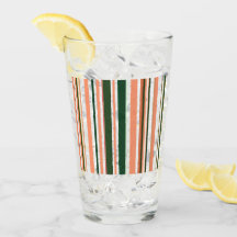 Verres à rayures orange vert blanc moderne tendanc