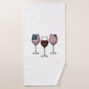 Verres à vin patriotiques dessin de t-shirt vector