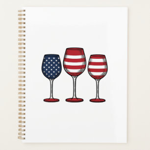 Verres à vin patriotiques dessin de t-shirt vector