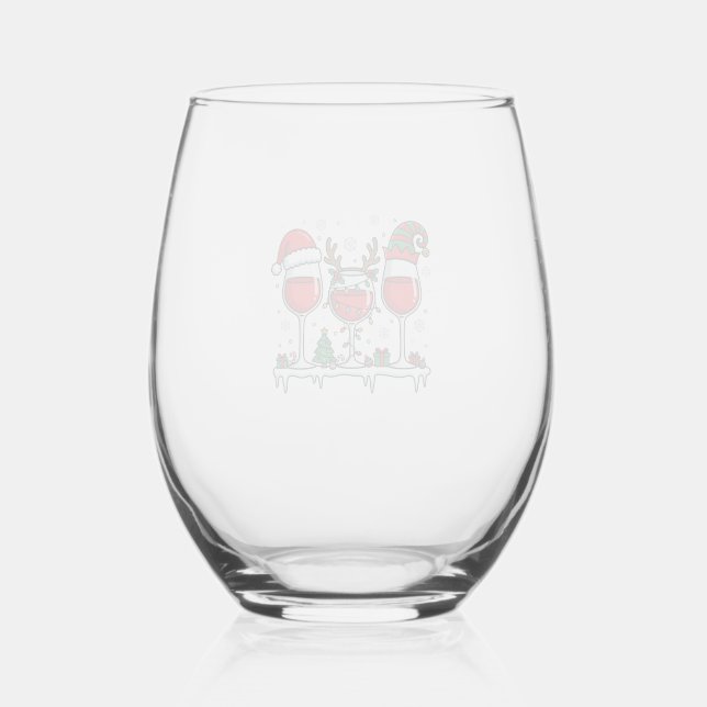 Verres à vin rouge de Noël Vecteur de vacances (Recto)