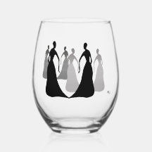 Verres à vin sans pied Black and Gray Les Femmes 1