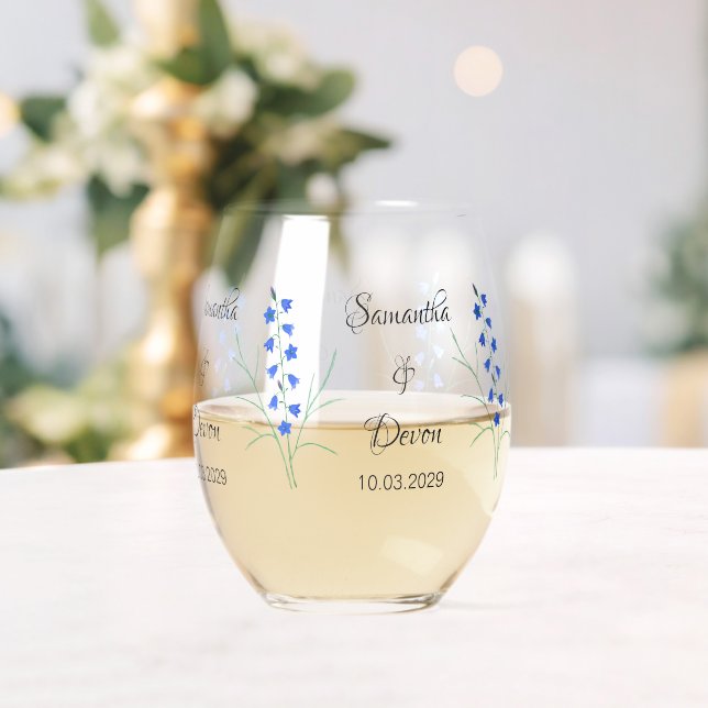 Verres à vin sans pied Bluebells (Insitu (Mariage))