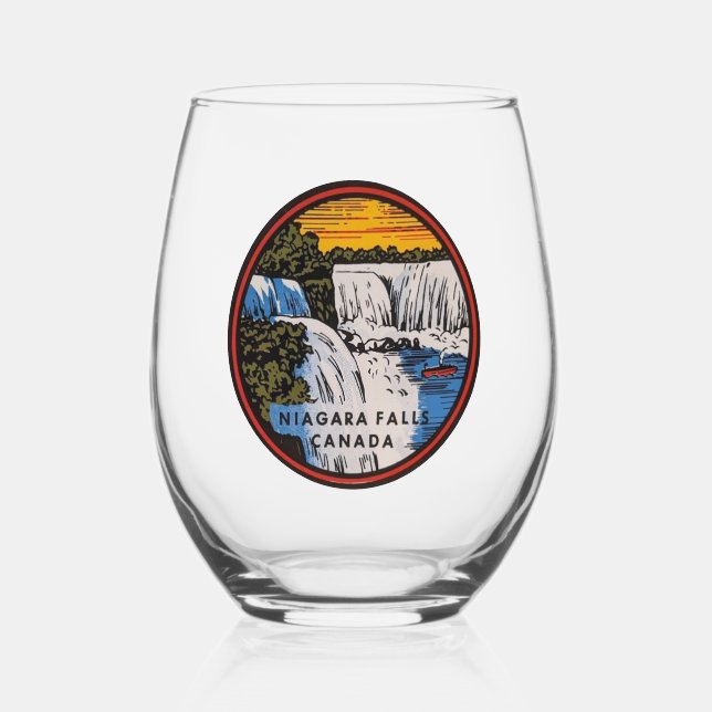 Verres à vin sans pied des chutes du Niagara (Recto)