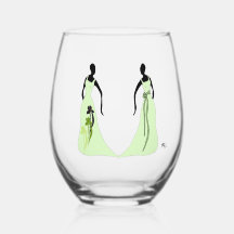 Verres à vin sans pied Les Femmes 16 oz. Vert