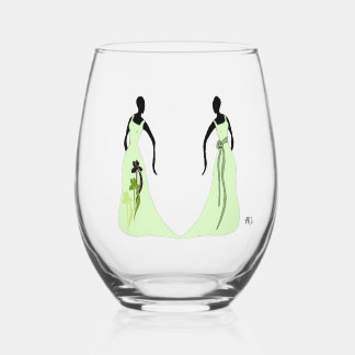 Verres à vin sans pied Les Femmes 16 oz. Vert