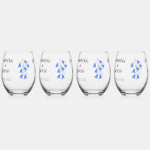 Verres à vin sans tige Bluebells Quatre