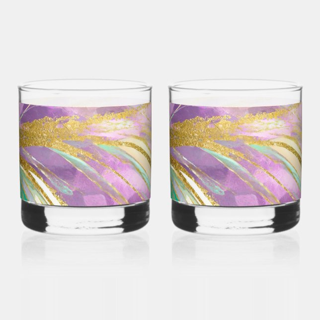 Verres à Whisky Élégants avec Design Métallique (Recto)