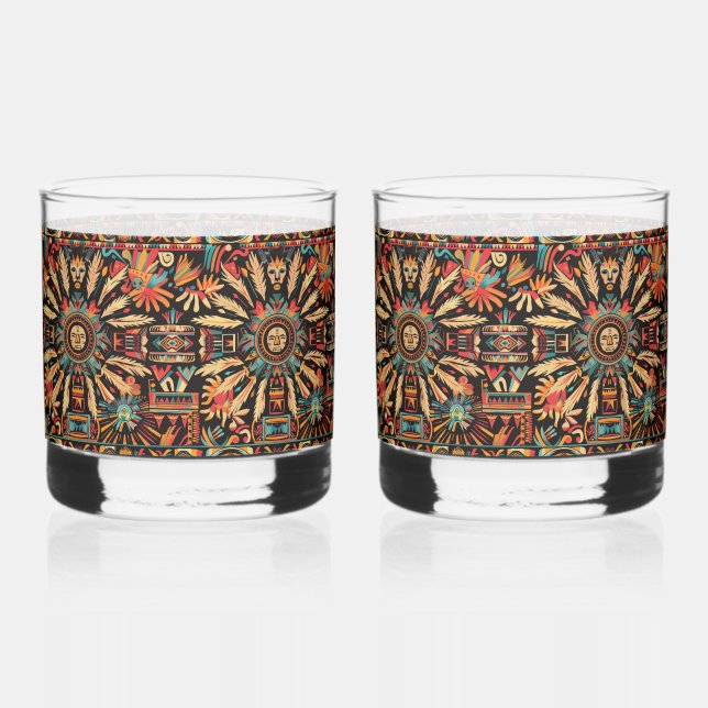 Verres Ancien Cerulean "Aztec Dream" 12oz Rocks (Recto)