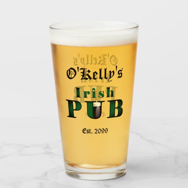 Verres de bière de pub irlandais (Devant (rempli))