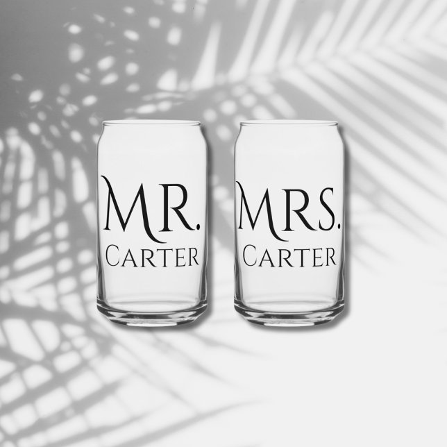 Verres de mariage pour couples de jeunes mariés Mo (Custom Mr & Mrs Drinking Glasses- Wedding Gift)