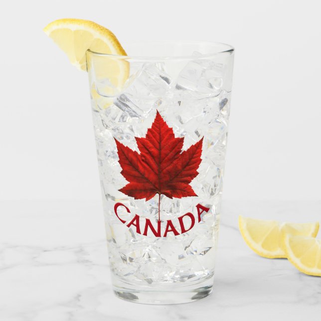 Verres en verre de feuille d'érable du Canada (Devant glace)