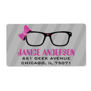 Verres et étiquettes de adresse de geek