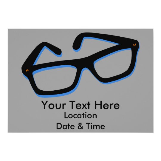 Verres nerd frais carton d'invitation 12,7 cm x 17,78 cm
