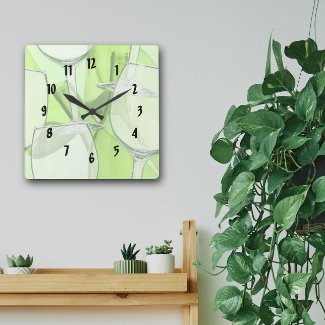 Verres verts Vins Numéroté Mur Horloge (Créateur téléchargé)