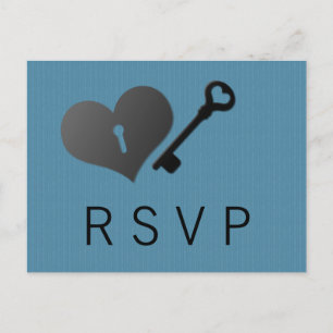 Verrouillage du coeur bleu et carte de réponse clé