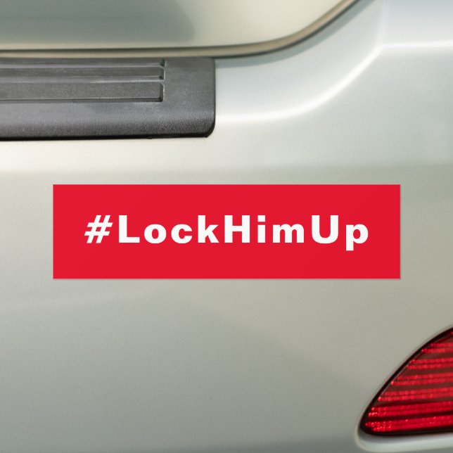 Verrouillez-le #LockHimUp Sticker rouge blanc pare (En voiture)