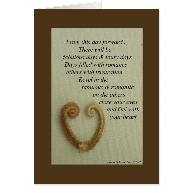 Vers de mariage - de ce jour en avant… (Devant)