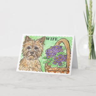 Vers f d'ÉPOUSE de carte d'anniversaire de terrier