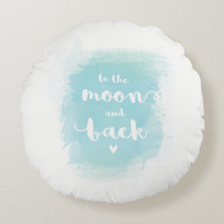 "Vers la lune" calligraphie bleue coussin d'aquare