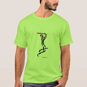 Vers le haut et au-dessus du T-shirt de cricket