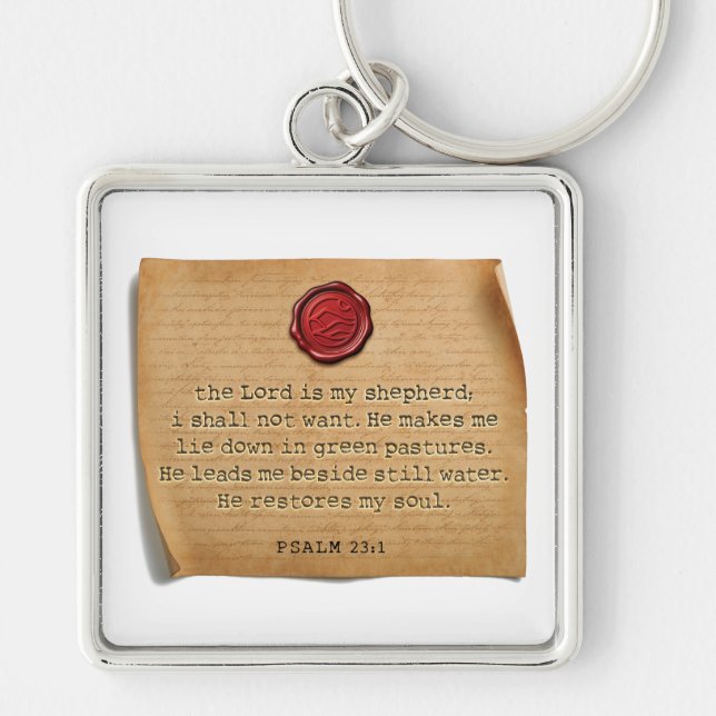 VERSE BIBLIQUE - Psaume 23:1 - Porte-clés (Devant)