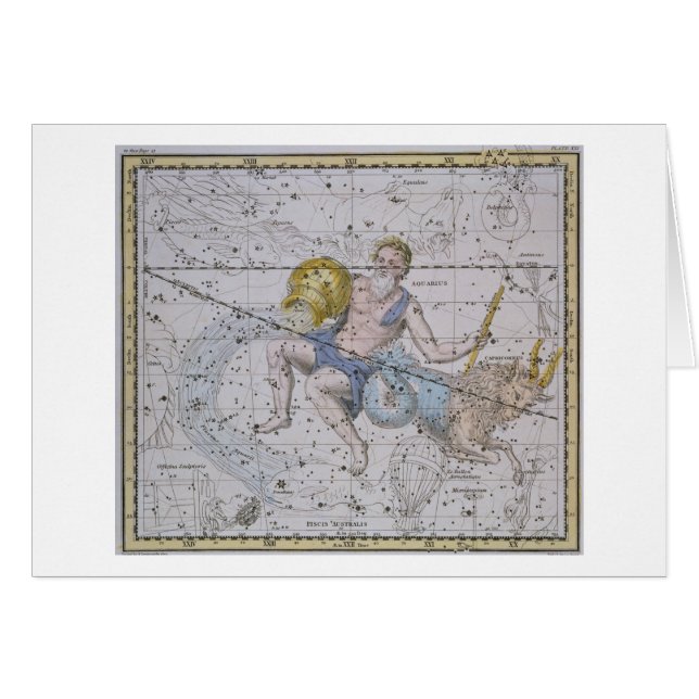 Verseau et Capricorne, "d'un atlas céleste", (Devant horizontal)