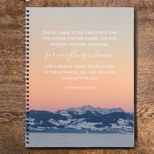 Verset Bible Personnalisé | Journal de prière des  (A unique prayer journal with custom Bible scripture on Swiss mountain sunset, my original photograph)