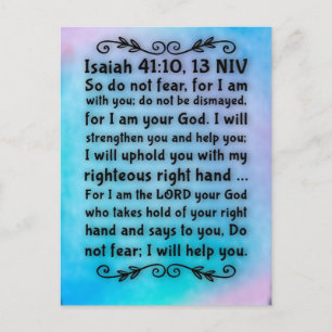 Verset biblique Ésaïe 41:10, 13 Carte postale