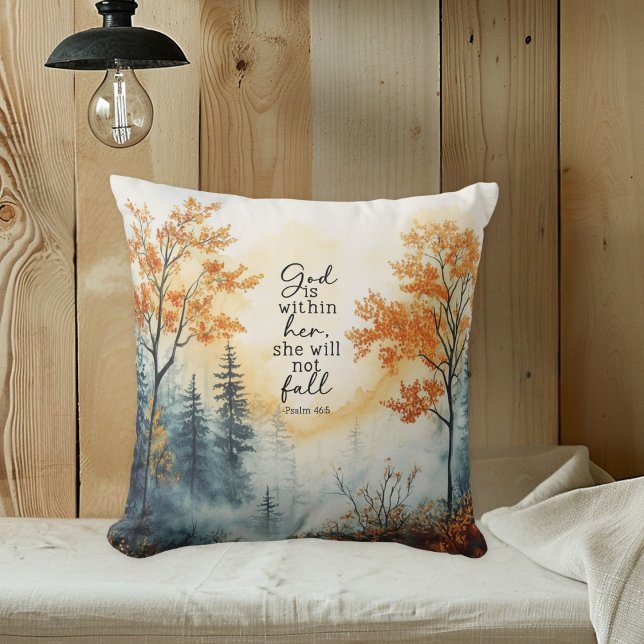 Verset biblique inspirant Psaume 46:5 Coussin d'au (Créateur téléchargé)